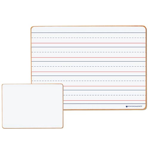 Dowling Magnets Magnetic Dry-Erase Boards – Double-Sided Ruled/Blank – 12" Long x 8.75" Wide – Pack of 5. (735206), White - size: 12 inches x 8.75 inches