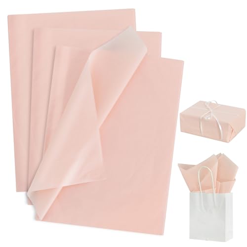 BEISHIDA 100 Sheets Grey Pink Tissue Paper Bulk, Wrapping Tissue Paper for Gift Bags, 14 x 20 Inch Gift Wrap for Valentine Birthday Wedding Graduation DIY Crafts Holiday Flowers - color: grey pink