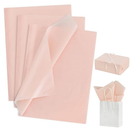 BEISHIDA 100 Sheets Grey Pink Tissue Paper Bulk, Wrapping Tissue Paper for Gift Bags, 14 x 20 Inch Gift Wrap for Valentine Birthday Wedding Graduation DIY Crafts Holiday Flowers - color: grey pink