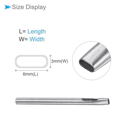Hollow Punch, 3mm x 6mm Hole, 45# Steel Oval Shaped Gasket Tool - (Applications: for Leather DIY Leathercraft Wallet) - size: 3mm x 6mm