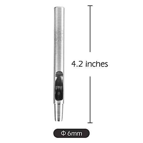 WUTA SPC Hole Punch Leather SPC Hollow Punch Set Steel Leather Craft Hole Punch for Belt Watch Band Gasket,SPC-6mm,1 Pack - color: 6mm