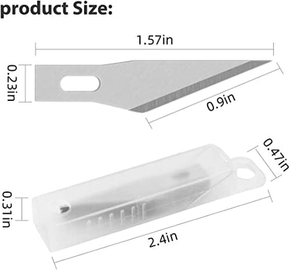 DIYSELF 1 Pcs Craft Knife Hobby Knife with 11 Pcs Stainless Steel Blades Kit and Cutting Mat 6in×8in