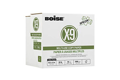 Boise Paper X-9 Multi-Use 3-Hole Punch Copy Paper – Ream less (2,000 Sheets) | 8.5" x 11" Letter | SPLOX (Easy Carry Box) | 92 Bright White - 20 lb. | SP-8420P-CTN - size: Ream-less (2500 Sheets), style: 8.5 x 11, 3-Hole, 20 lb.