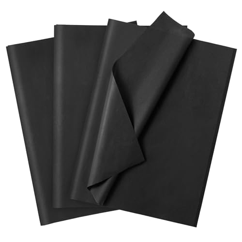 120 Sheets 20"X14" Black Tissue Paper for Gift Bags Wrapping, Art Tissue Paper Bulk for Weddings Birthday Party Crafts Decoration - color: Black