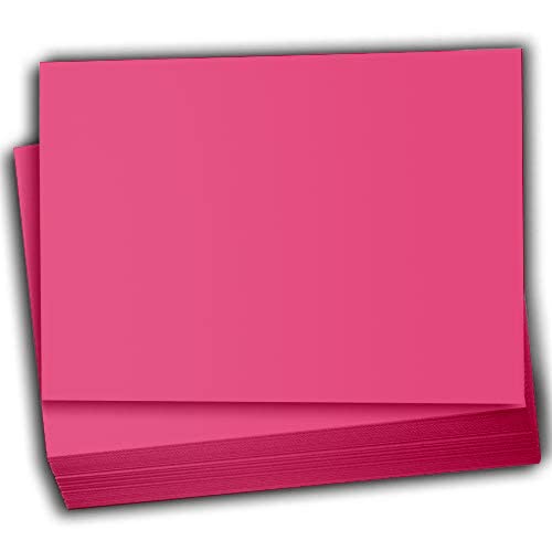 Hamilco Colored Scrapbook Cardstock Paper 5x7 Card Stock Paper 65 lb Cover 100 Pack (Fuchsia Pink) - color: Fuchsia Pink