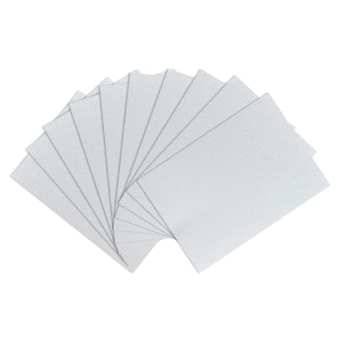 YZH Crafts Glitter Cardstock Paper, No-Shed Shimmer Glitter Papers, Cut Craft and DIY Projects Card stock, Sparkly Paper for Card Making, 8.27 x 11.69 Inch, A4 Size, 10 Sheets (White)