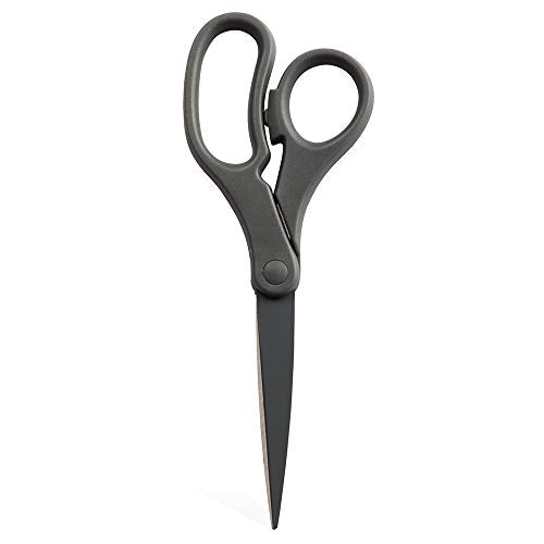 JAM PAPER Multi-Purpose Precision Scissors - 8 Inch - Grey - Ergonomic Handle & Stainless Steel Blades - Sold Individually - color: Grey, size: Standard (8 Inch)