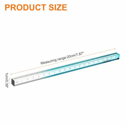 HARFINGTON Acrylic Clear Straight Rulers 20cm Metric Transparent Gradient Three-Dimensional Plastic Ruler Square Cube Measuring Tool for Classroom Office, Sky Blue - color: Sky Blue, size: 20cm
