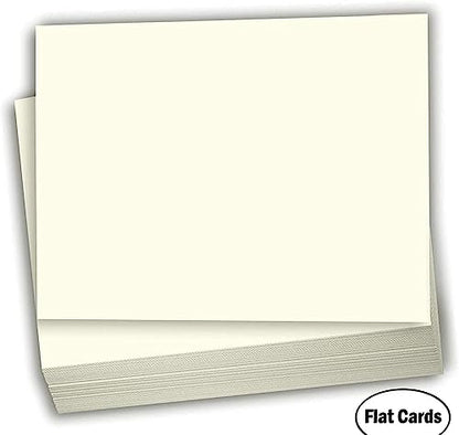 Hamilco Blank Index Cards 5 x 8 Card Stock 100lb Cover Cream Cardstock Paper - 100 Pack - size: 5" x 8"