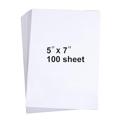 100 Pieces 5" x 7" White Cardstock, Heavyweight Cardstock Sheets Blank Invitation Paper Greeting Cards Printable, 74lb Cover 200 GSM/White - size: 5"x7"| 100 Sheets
