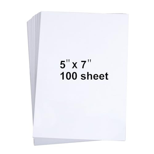 100 Pieces 5" x 7" White Cardstock, Heavyweight Cardstock Sheets Blank Invitation Paper Greeting Cards Printable, 74lb Cover 200 GSM/White - size: 5"x7"| 100 Sheets