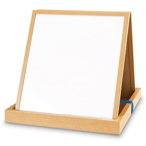 Learning Resources Double-Sided Tabletop Easel - Magnetic Easel for Kids, Classroom Tabletop Whiteboard, White Board for Kids, Toddler Dry Erase Board