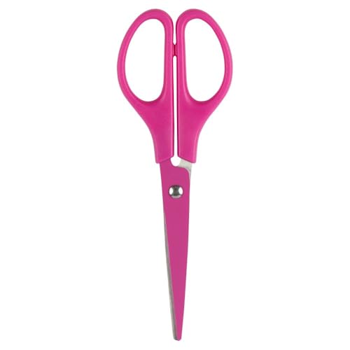 JAM PAPER Arts & Crafts Scissors - 6 3/4 Inch - Fuchsia Pink - Ergonomic Handle & Stainless Steel Pointed Tip Blades - Sold Individually - color: Pink, size: Craft (6.75 Inch)