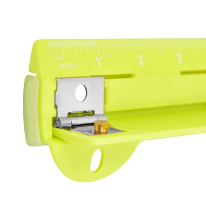 3 Hole Punch with Built-in 10-Inch Ruler, Portable ABS Plastic Paper Puncher with Stainless Steel Heads, 5 Sheet Capacity, Removable Chip Tray, Fits Standard 3 Ring Binders (Yellow) - color: Yellow