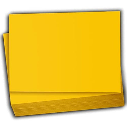 Hamilco Colored Scrapbook Cardstock Paper 5x7 Card Stock Paper 65 lb Cover 100 Pack (Sunflower Yellow) - color: Sunflower Yellow
