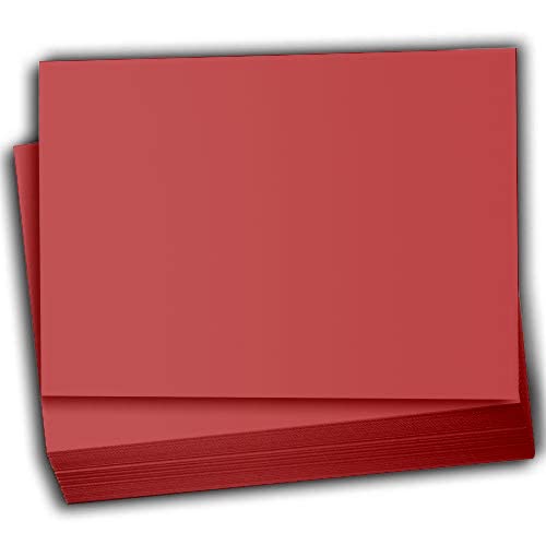 Hamilco Colored Scrapbook Cardstock Paper 5x7 Card Stock Paper 65 lb Cover 100 Pack (Crimson Red) - color: Crimson Red