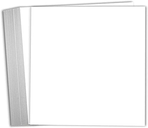 Hamilco White Cardstock Scrapbook Paper 12x12 Heavy Weight 80 lb Cover Card Stock – 25 Pack - size: 80 lb Cover