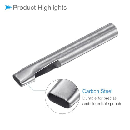 Hollow Punch, 5mm x 13mm Hole, 45# Steel Oval Shaped Gasket Tool - (Applications: for Leather DIY Leathercraft Wallet) - size: 5mm x 13mm