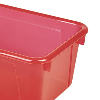 Storex Small Cubby Bin, 12.2 x 7.8 x 5.1 Inches, Candy Red, 5-Pack (62475U05C) - color: Tint Red, style: Bin Only