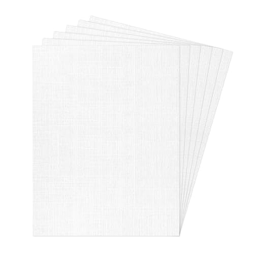 8.5x11 Linen Cardstock Textured Paper White, Goefun 100lb Heavy Duty Linen Letter Paper, Thick Card Stock White Printable for Invitations, Resume, Letter, Cardmaking, 100 Pack - color: White, size: 8.5x11-100lb