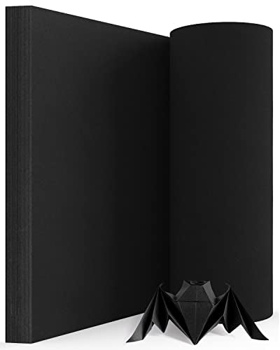 Black Cardstock Paper 8.5 x 11, 60 Sheets 250g Black Printer Card Stock, Heavy Construction Paper for Card Making Printing Craft Drawing Scrapbooking Cutting - color: Black-60pcs