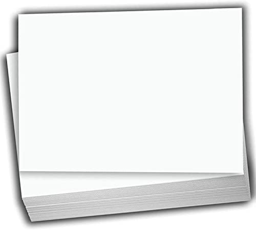 Hamilco White Cardstock Thick Paper - Blank Index Flash Note & Post Cards - Greeting Invitations Stationary 5 1/2 X 8 1/2" Heavy Weight 120 lb Card Stock for Printer - 100 pack - size: 5 1/2" x 8 1/2"