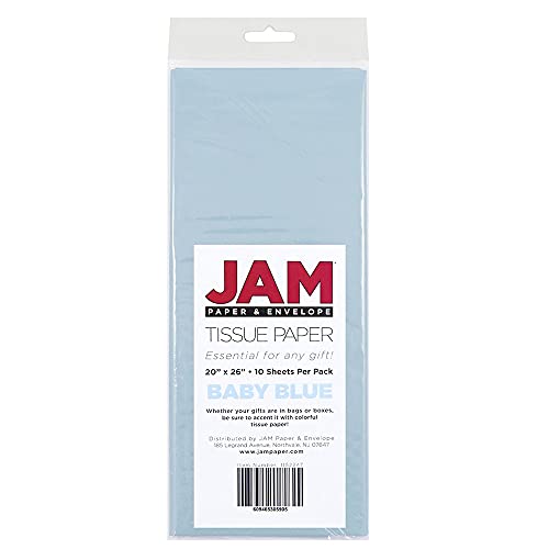 JAM PAPER Tissue Paper - Baby Blue - 10 Sheets/Pack - color: Baby Blue, size: 10 Count (Pack of 1)