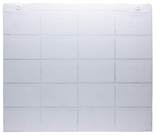 3" x 5" Index Card Holder Sleeve. 5 Rows 4 Cols, 20 Card Slots, 18"x22". Hang in the Office, Classroom and Home. Use for Studying, Self-Learning, Tracking Workflow, Presentations, Organizing