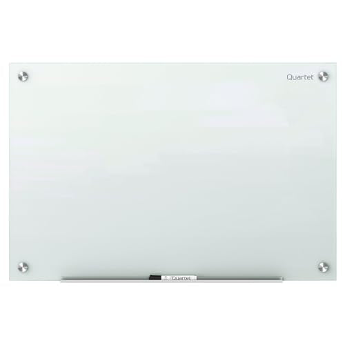 Quartet Magnetic Glass Dry Erase White Board, 24''W x 18''H Whiteboard, Infinity Frameless Mounting, White Surface (G2418W) - size: 24''W x 18''H