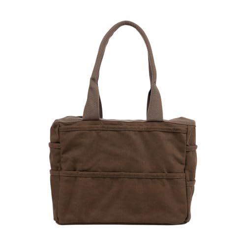 Soolla Studio Bag: Art Supply Storage Organizer & Pottery Tool Bag, Washable Tote, Yarn Bag, Crochet, 30 Pockets, 15+ Colors - color: Coffee Bean