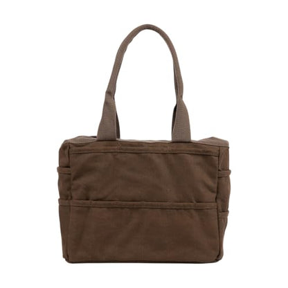 Soolla Studio Bag: Art Supply Storage Organizer & Pottery Tool Bag, Washable Tote, Yarn Bag, Crochet, 30 Pockets, 15+ Colors - color: Coffee Bean