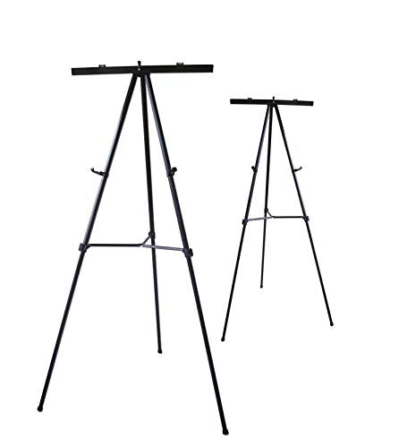 Lightweight Aluminum Flip-Chart Presentation Easel (2-Pack, Black) - color: Black, size: 2 Easels