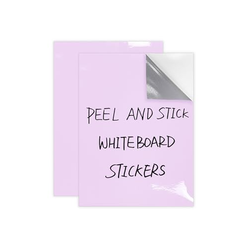 Dry Erase Board Sticker- Whiteboard Stickers-8.3''x11.7'' Removable Dry Erase Sheets- Fridge Dry Erase Paper for Wall/Desk/Refrigerator/Door/Locker/Home/Office/Classroom (Purple-2Pcs) - color: Purple, size: 8.3 x 11.7 in (2 Pack)