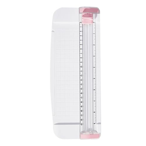 JIELISI Mini A5 Paper Trimmer and Portable Desktop Cutter with HIPS Base, Security Hidden Blade, Dual Unit Folding Ruler for Scrapbooking, Laminated Paper, Cards, and Photos