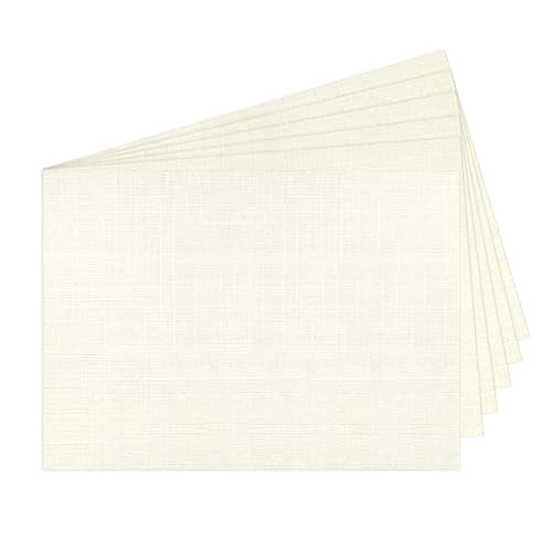 5x7 Ivory Linen Paper Textured Cardstock, Goefun 100lb Wedding Invitation Cardstock Light Cream, Thick Paper for Printing, Invitations, Artworks, Cardmaking, 100 Pack - color: Off White, size: 5x7-100lb