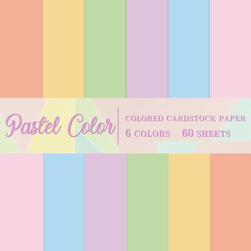 60 Sheet 8.5 x 11 Inch Pastel Thick Paper Card Stock Easter Colorful Blank Paper Cards Colored Construction Papers for Scrapbook Prints DIY Arts Crafts Making School Office Home Supplies - color: Pastel