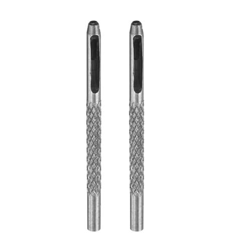 HARFINGTON 2pcs Leather Round Hole Punch, 2mm Hollow Hole Puncher Cutter Carbon Steel Circle Hole Punching Cutting Tool for Belt/DIY Leather Craft - size: 2mm