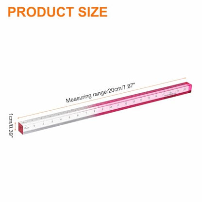 HARFINGTON Acrylic Clear Straight Rulers 20cm Metric Transparent Gradient Three-Dimensional Plastic Ruler Square Cube Measuring Tool for Classroom Office, Pink - color: Pink, size: 20cm