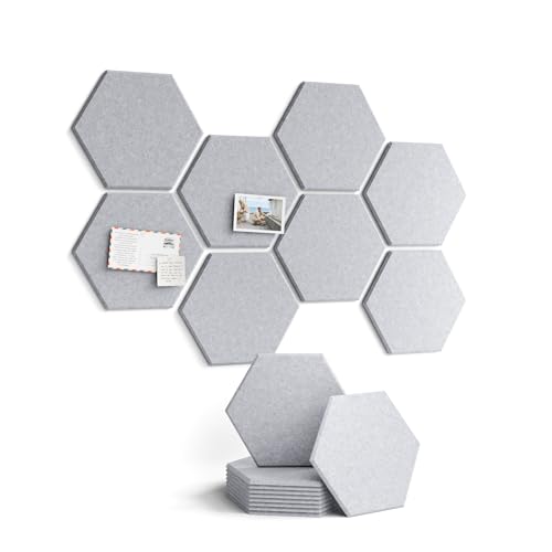Fluxynara Hexagon Cork Board Alternative for Walls Decor-8-Pack Felt Bulletin Board Tiles,with 30 Pushpins,50 Adhesive Tabs for Office,Classrooms & Home Pin Board Felt Board-Soft Gray - color: Soft Gray, size: 8-Pack