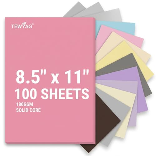 Colored Cardstock 8.5 x 11 – 100 Sheets Boho Pastel Card Stock Paper, Solid Core 65lb /180gsm – 10 Muted Colors Including Sage Green, Coffee & Dusty Pink for Cricut, Scrapbooking, Flowers & Crafts - color: Morandi