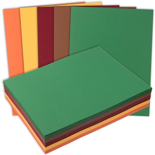 MixTeach 240 Sheets Assorted Autumn Theme Cardstock Paper 8.5 x 11" Medium Thick Card Stock 180gsm/65lb Printable Kraft Paper for Fall Scrapbooking, Card Making, Invitations, DIY Art Craft Supplies - color: Orange