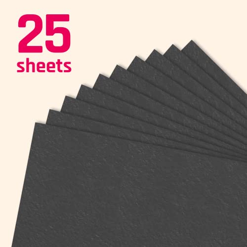 25 Pieces, 110 lb (300gsm) - Heavy Black Cardstock 12x12, Heavyweight Paper Card - 12" x 12" - color: Black, size: 12 x 12 inches (25 Sheets)