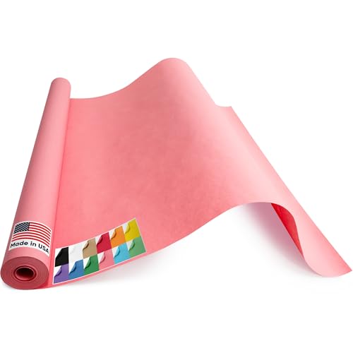 USA Made 36" x 1200" Pink Kraft Paper Roll, 45 lbs Thickness, American Quality Colored Kraft Paper for School, Poster Arts, Bulletin Board - Odorless, Non-Toxic, Safe for Kids | American Quality Colored Kraft Paper for School, Poster Arts, Bulletin Board