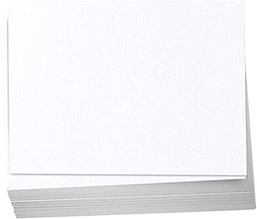 Hamilco 5x7 White Linen Cardstock Paper Blank Index Cards Flat Card Stock Heavyweight 100lb Cover 100 Pack - size: 100 cards without envelopes