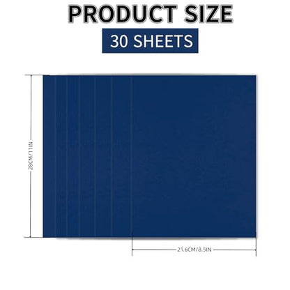 30 Sheets Navy Blue Cardstock 8.5'' x 11'', 250gsm/90lb Heavyweight Cover Cardstock Paper, Thick and Smooth Card Stock Perfect for Invitations, Menus, DIY Cards, Arts and Crafts - color: Navy Blue