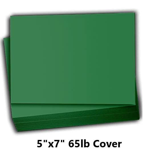 Hamilco Colored Scrapbook Cardstock Paper 5x7 Card Stock Paper 65 lb Cover 100 Pack (Brilliant Green) - color: Brilliant Green