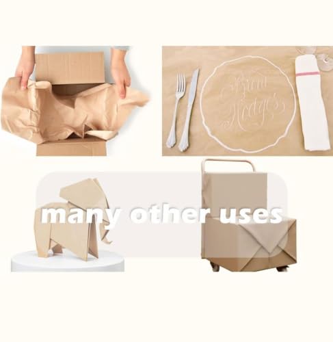 SMART&CASUAL 48" x 1,500" (125') Coffee Kraft Craft Paper Roll for Gift Wrapping Bulletin Board Bouquet Flower Art Packing Parcel Table Covering 80GSM 55LB (Coffee, 48" x 125') - color: Coffee, size: 48" x 1,500" ( 125ft )
