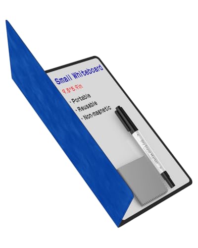 Mehaving Portable Small White Board Dry Erase Board, Reusable 9.5 * 6.6in Notebook Memo, Office Home Supplies Desk Accessories MH760 (Navy Blue) - color: Navy Blue