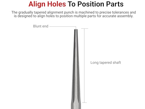 TEKTON 1/4 Inch Alignment Punch | 66177 | Made in USA - size: 1/4 in., style: Alignment