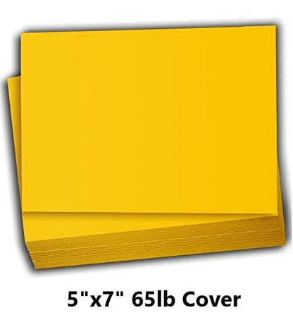 Hamilco Colored Scrapbook Cardstock Paper 5x7 Card Stock Paper 65 lb Cover 100 Pack (Sunflower Yellow) - color: Sunflower Yellow